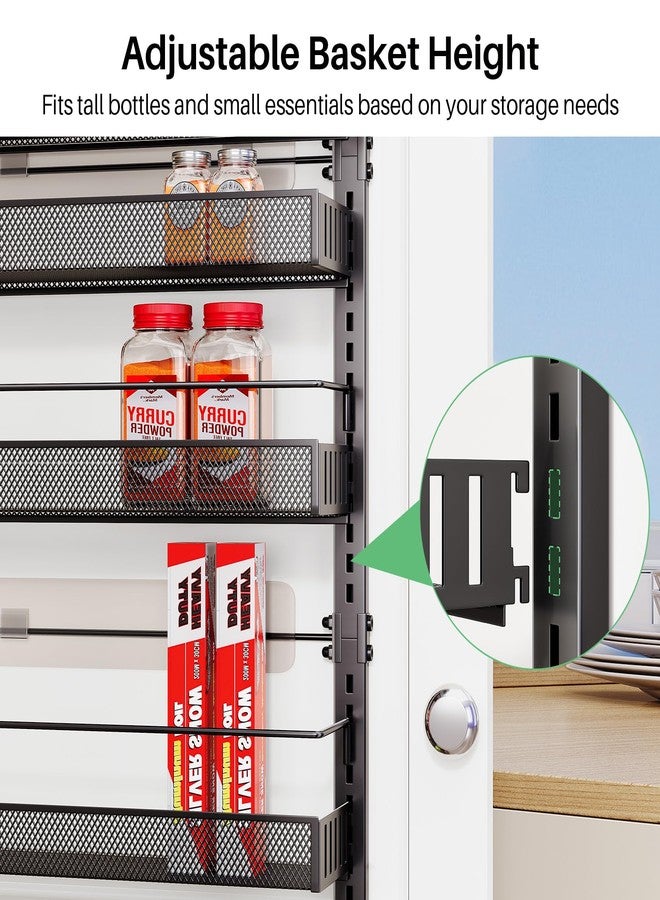 SNTD Over the Door Pantry Organizer - Adjustable Pantry Door Organizer, 8 Tier Large Capacity Over the Door Spice Rack (Black) - Image 3