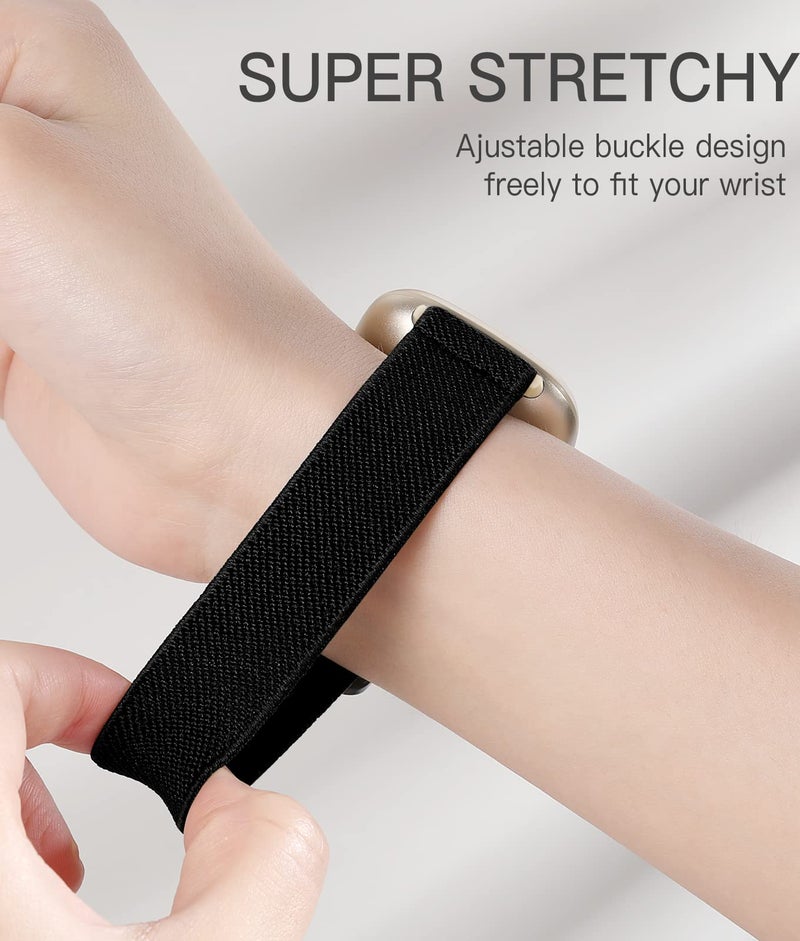 Adorve Compatible with Fitbit Versa 3 Bands/Fitbit Versa 4 Band/Fitbit Sense Bands for Men Women, Adjustable Stretchy Solo Loop Elastic Nylon Sport Strap for Smart Watch Replacement - Image 4