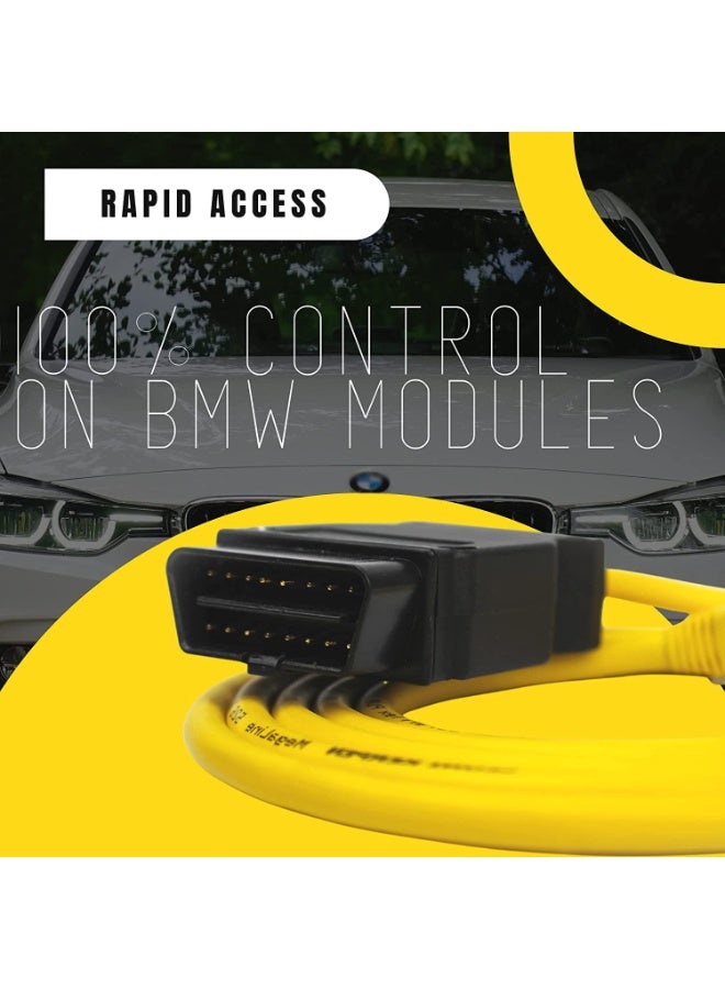 RAHAYM Enet OBD2 RJ45 Cable,Ethernet 6.6ft/2M Cable RJ45 ethernet Connector Tools to OBDII Interface Cable Car Diagnostic Coding F-Series - Image 2