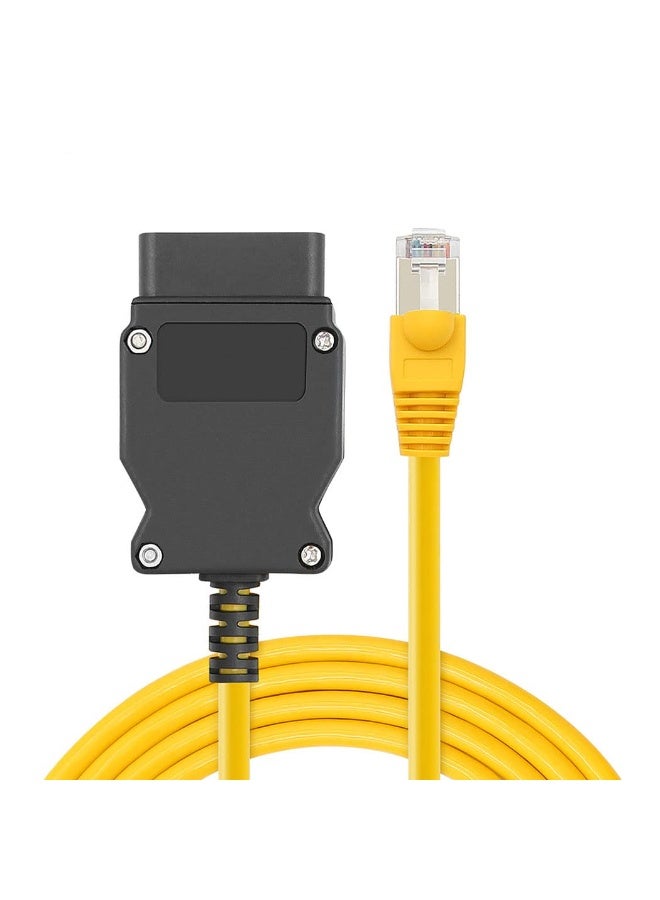 RAHAYM Enet OBD2 RJ45 Cable,Ethernet 6.6ft/2M Cable RJ45 ethernet Connector Tools to OBDII Interface Cable Car Diagnostic Coding F-Series - Image 1