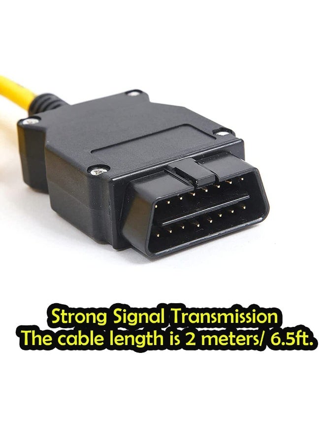 RAHAYM Enet OBD2 RJ45 Cable,Ethernet 6.6ft/2M Cable RJ45 ethernet Connector Tools to OBDII Interface Cable Car Diagnostic Coding F-Series - Image 3