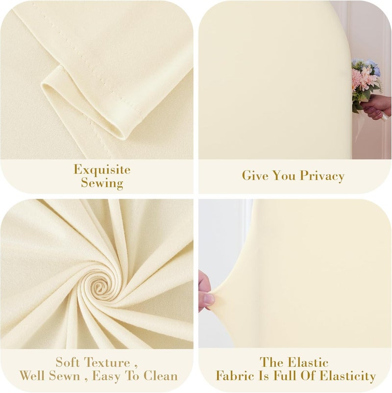Suppromo Beige Arch Cover Set of 2-7.2 and 6ft Beige Arch Backdrop Cover Spandex Wedding Arch Stand Cover for Bridal Shower Birthday Party Baby Shower Banquet Photo Arches Background Decorations - Image 5