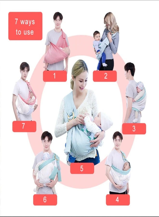 MORPICH Baby Carriers, Ergonomic Baby Strap one Shoulder Labor-Saving Polyester Baby Half Wrapped Sling, Adjustable 3D Mesh Baby Carrier Wrap Shoulder Straps for Pool Beach - Image 4
