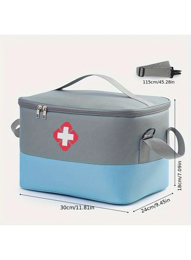 Gray Blue Portable Large Capacity First Aid Kit Bag Emergency Medical Organizer for Home Travel Outdoor - Image 1
