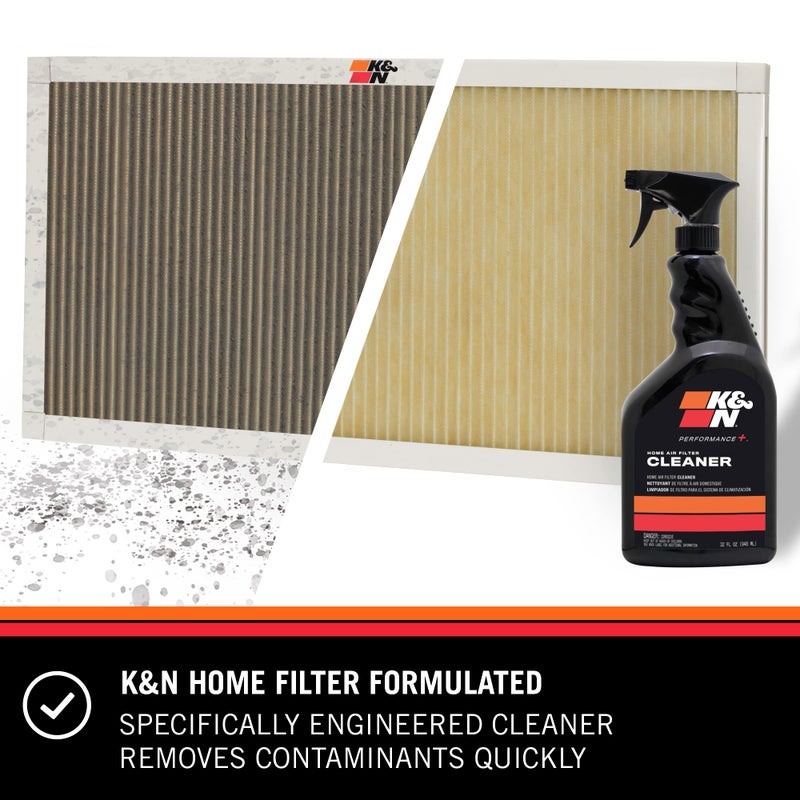 K&N HVAC Filter Cleaner: 32 Oz Spray Bottle Filter Cleaner and Refresher; Restores K&N Home Air Filter Performance; 99-6010 - Image 1