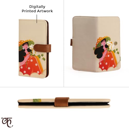 Kalankit Passport Wallet for Women | Vegan Leather Bi-Fold Long Wallet & Travel Purse | Valentine Gift for Her, Valentine Gifts for Women | Daisy Dream - Image 5
