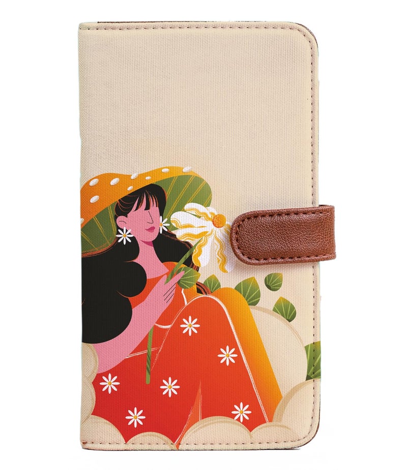 Kalankit Passport Wallet for Women | Vegan Leather Bi-Fold Long Wallet & Travel Purse | Valentine Gift for Her, Valentine Gifts for Women | Daisy Dream - Image 1