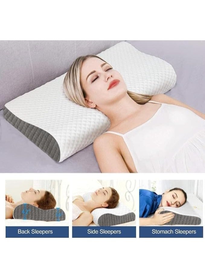 Contour Cervical Memory Foam Pillow Orthopedic Neck and Shoulder Support Pillow for Neck Pain Relief Ergonomic Sleeping Pillow for Side and Back Sleepers - Image 4