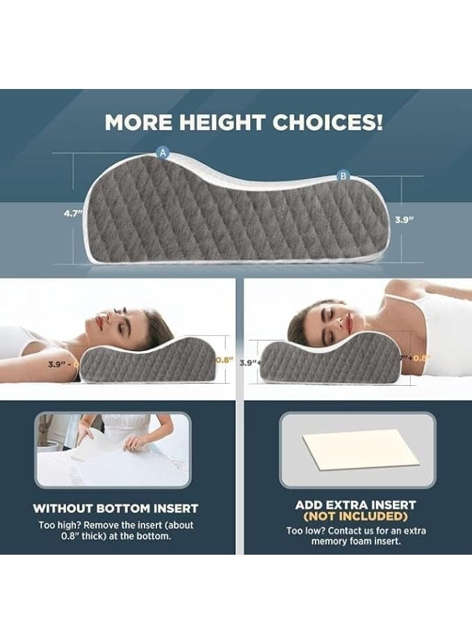 Contour Cervical Memory Foam Pillow Orthopedic Neck and Shoulder Support Pillow for Neck Pain Relief Ergonomic Sleeping Pillow for Side and Back Sleepers - Image 3