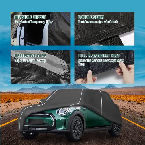 BERKSYDE Waterproof Car Cover Compatible for Mini Cooper/Cooper S 2-Doors.2002-2024 All Weather 6 Layers Full Car Cover with Storage Bag - Image 3