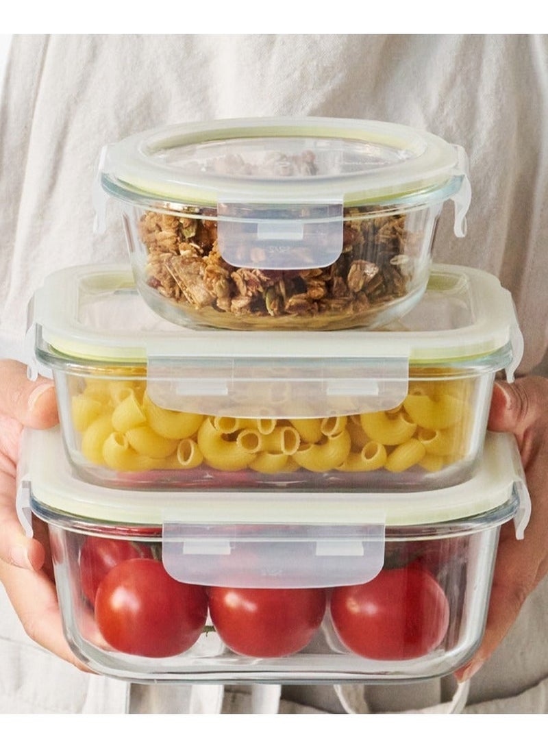 LocknLock طقم حاويات زجاجية آمنة للفرن من لوكن لوك - 18 قطعة - محكمة الإغلاق، مقاومة للتسرب وحرارة عالية - Image 3