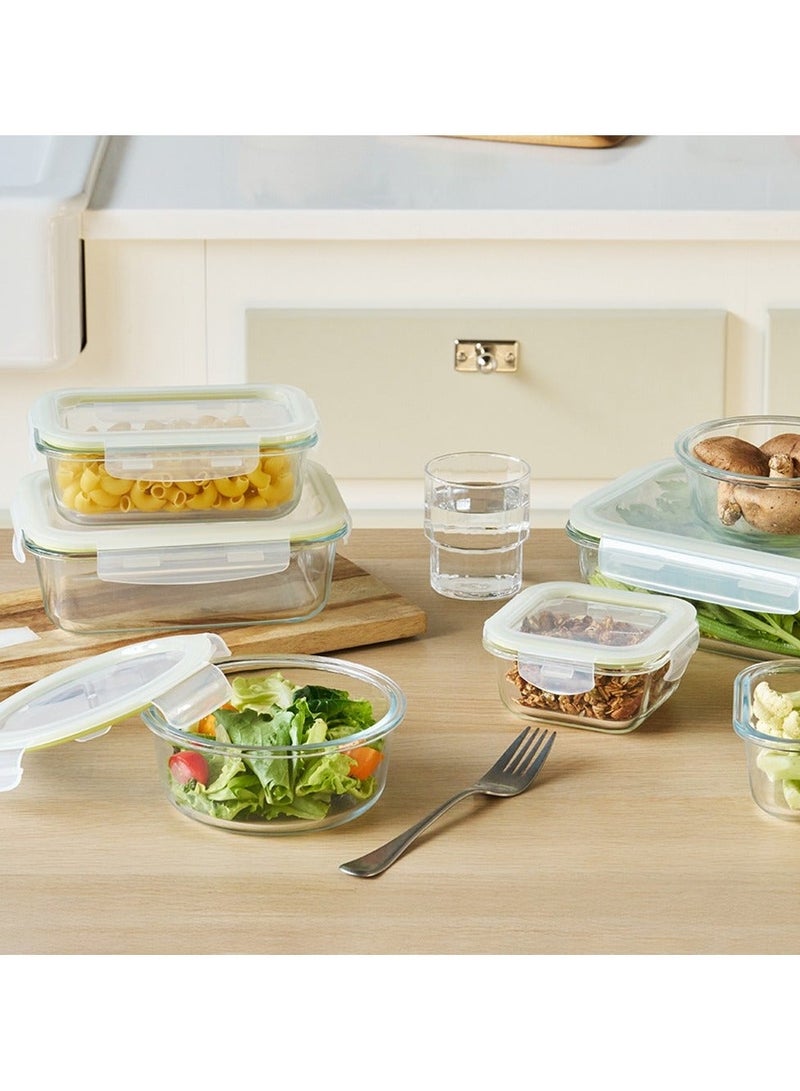 LocknLock طقم حاويات زجاجية آمنة للفرن من لوكن لوك - 18 قطعة - محكمة الإغلاق، مقاومة للتسرب وحرارة عالية - Image 4