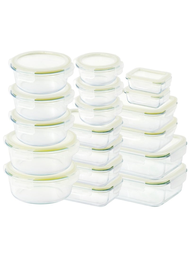 LocknLock طقم حاويات زجاجية آمنة للفرن من لوكن لوك - 18 قطعة - محكمة الإغلاق، مقاومة للتسرب وحرارة عالية - Image 2