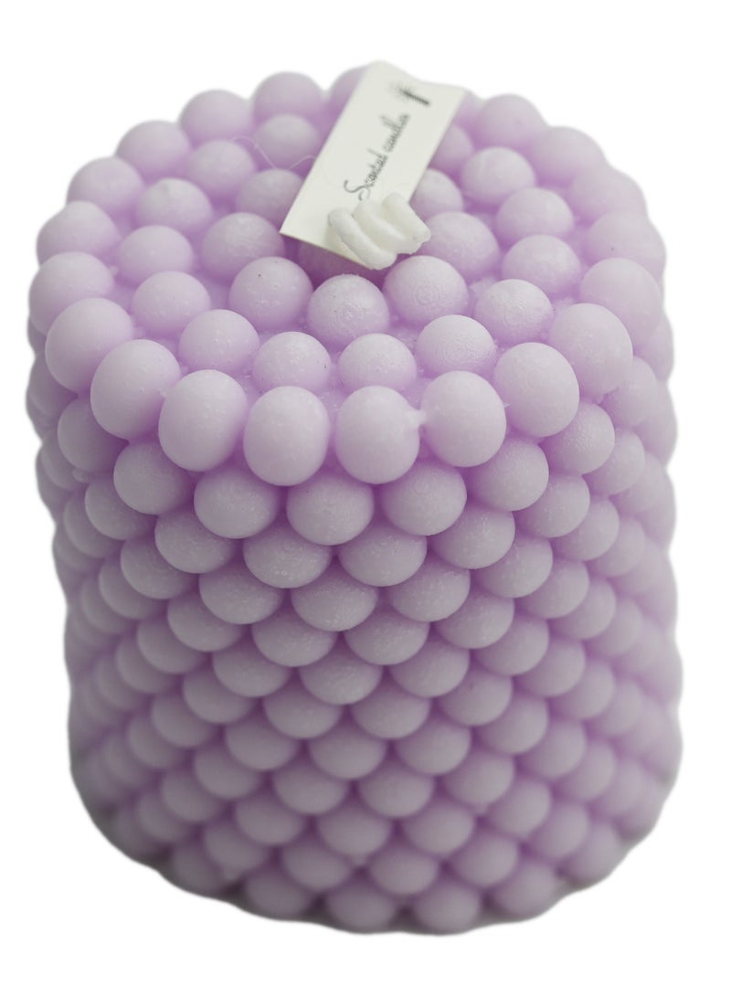 Bubble Cylinder Scented Candle Lavender/ Candles with Smell for Home Decoration/ Nice Candles Cute for Home & Office/ Small Candles Gifts for Women/ Floral Eco Candle Bubble Shape  - Image 1