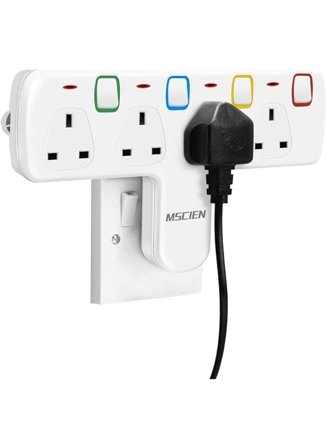 PROMASS promass 4 Way Multi Plug Extension with Individually Switched, Wall Charger, Universal Plug Adapter for Home, Kitchen, Dorm 
