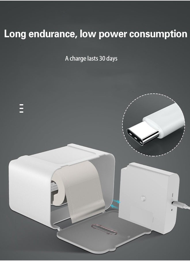 Hihonor - Tissue Box Holder Touch-sensitive Paper Towel Output USB Charging No Punching Required Waterproof and Moisture-proof Tissue Cover Top Storage or Mobile Phone Holder - Image 1