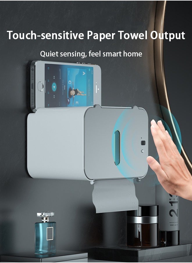 Hihonor - Tissue Box Holder Touch-sensitive Paper Towel Output USB Charging No Punching Required Waterproof and Moisture-proof Tissue Cover Top Storage or Mobile Phone Holder - Image 1