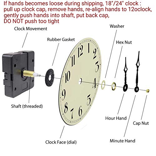 Oldtown Clocks Oldtown Farmhouse Metal & Solid Wood Noiseless Wall Clock (Dark Brown, 18-inch) - Image 5