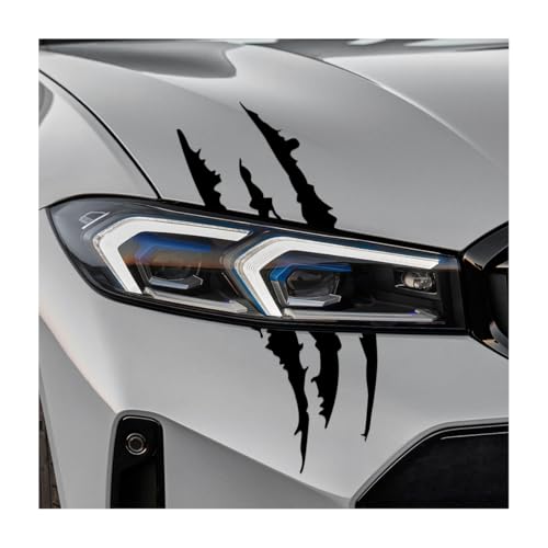 YTFRL 2 PCS Car Claw Mark Stickers Monster Claw Headlight Decals Waterproof Vinyl Sticker Stripes Scratch Marks Exterior Decoration for Sports Car SUV Pickup Truck Hood Window Black - Image 1