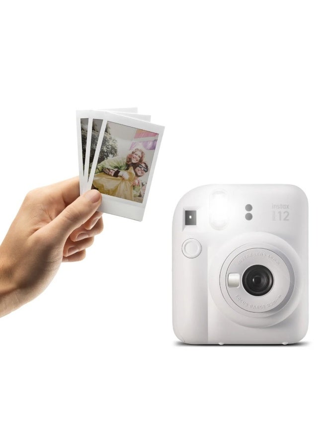 Instax Mini 12 Christmas Gift Box – White Instant Mini 12 Camera with Pink Case, Macron Mini Film, Photo Frame, Pegs and Batteries – Perfect Christmas Gift for Kids, Teens, and Adults - Image 2