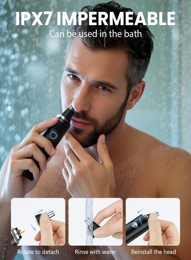 Ginity Ear & Nose Hair Trimmer with LED Display for Men Women,Painless USB Rechargeable Eyebrow & Facial & Nose Hair Trimmer Clipper,Professional IPX7 Waterproof Dual Edge Blades - Image 4