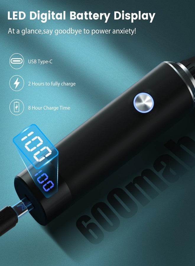 Ginity Ear & Nose Hair Trimmer with LED Display for Men Women,Painless USB Rechargeable Eyebrow & Facial & Nose Hair Trimmer Clipper,Professional IPX7 Waterproof Dual Edge Blades - Image 2