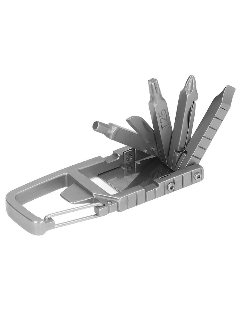 HASTHIP HASTHIP Keychain Multi Tool 12 in 1 Folding Multipurpose Tool with 6 Mini Screwdriver Bits Cutter SIM Card Ejector Tool Bottle Opener Keychain Phone Holder Pocket Mini Multitool  - Image 1