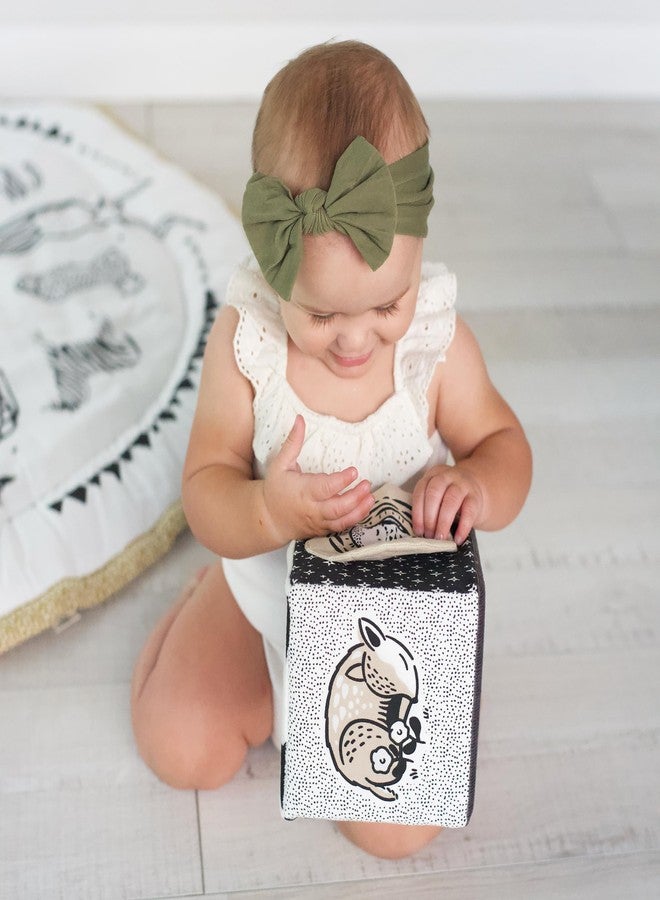 Wee Gallery Soft Block, Baby Sensory Toy with High-Contrast Graphics, Organic Soft Fabric Soft Blocks, Crinkle Flap and Textures, Tummy Time Activity for Babies and Toddlers - Baby Animals - Image 5