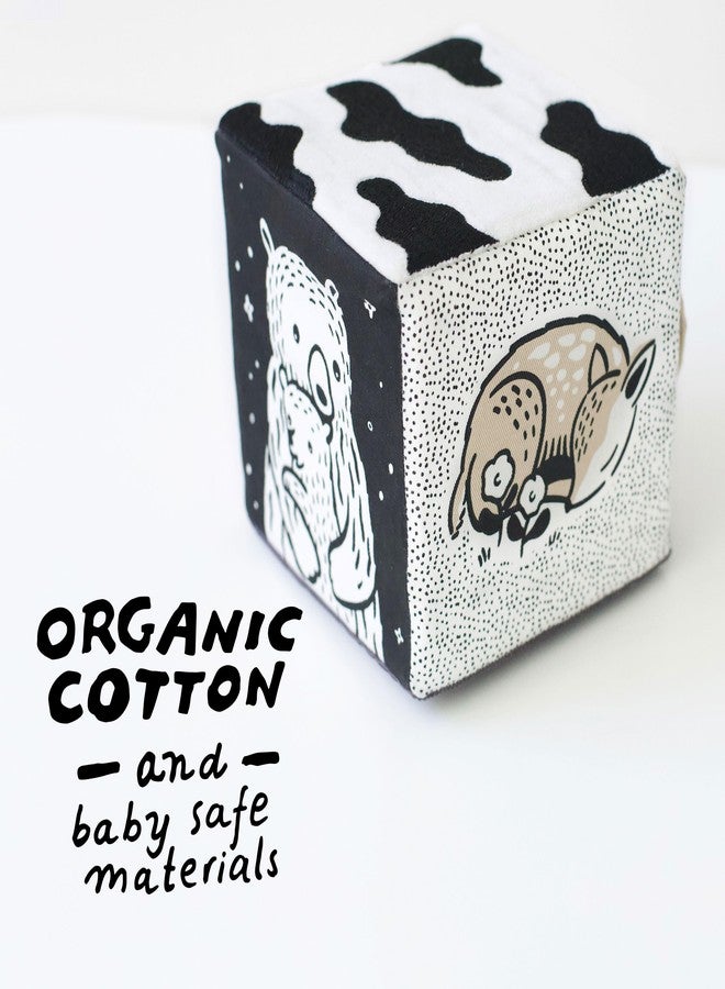 Wee Gallery Soft Block, Baby Sensory Toy with High-Contrast Graphics, Organic Soft Fabric Soft Blocks, Crinkle Flap and Textures, Tummy Time Activity for Babies and Toddlers - Baby Animals - Image 4