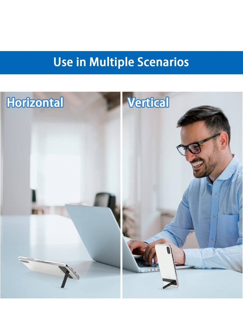 SYOSI Ultra-Thin Invisible Phone Kickstand, 2 Pack Adjustable Vertical Horizontal Placement Phone Stand Phone case Metal Kick Stand Compatible with Any Cellphone (Black), Invisible Phone Kickstand - Image 2