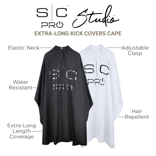 Stylecraft Professional Barber Water Resistant Hair Cutting Cape One Size Black - Image 3