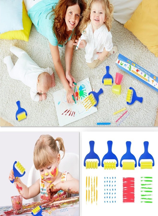 Funto Kids Washable Finger Paint Set, 25 PCS Non Toxic Art Painting Supplies for Baby, Includes Finger Paint Paper Roll, Brush Set, Arts Crafts for Toddlers Age 1-3 - Image 4