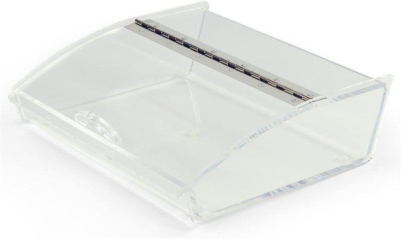 Displays2go Countertop Food Display Case With Curved Lid Clear Acrylic With Hinged Door And NonSkid Rubber Feet - Image 2
