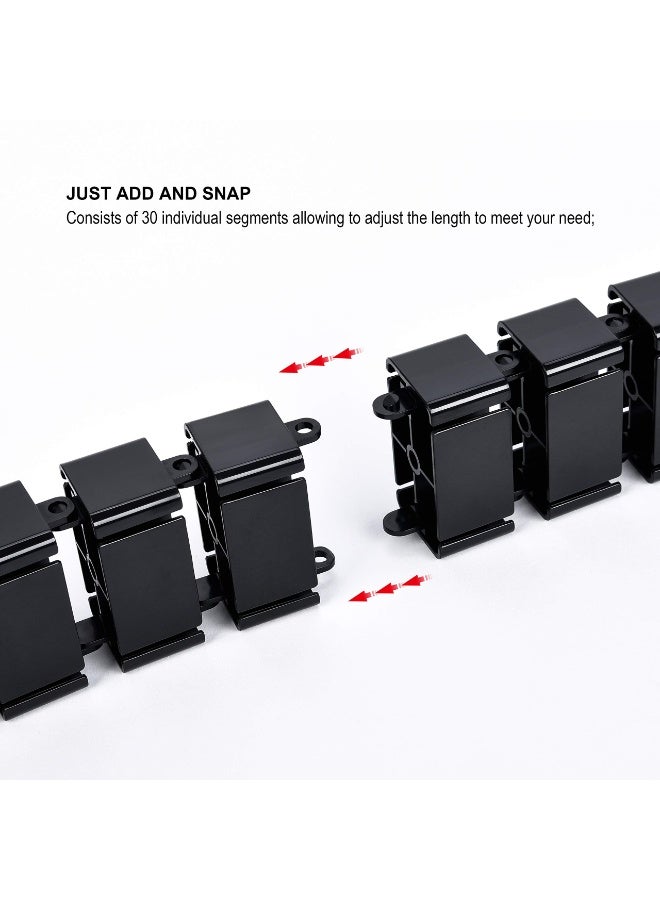 Vertebrae Cable Management Spine Kit | Height Adjustable Desk Quad Entry Wire Organizer, Black - Image 4