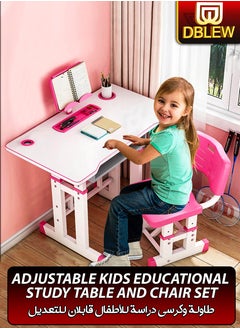 Adjustable Kids Study Desk And Chair Set Educational Table with Ergonomic Design Safe Construction Ample Storage Ideal for Home Learning Nursery Creativity Growing with Your Baby Child