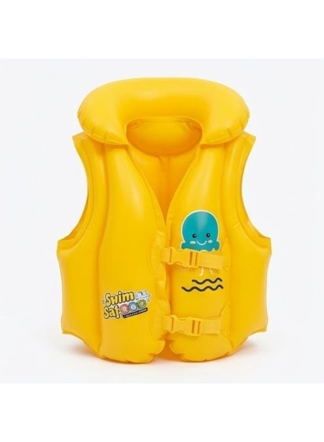 Bestway Swim Safe Inflatable Swim Vest for Kids Cartoon Yellow - Life Jacket & Swimming Training Safety Vest for Pool & Beach - Image 1