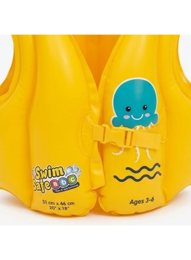 Bestway Swim Safe Inflatable Swim Vest for Kids Cartoon Yellow - Life Jacket & Swimming Training Safety Vest for Pool & Beach - Image 3