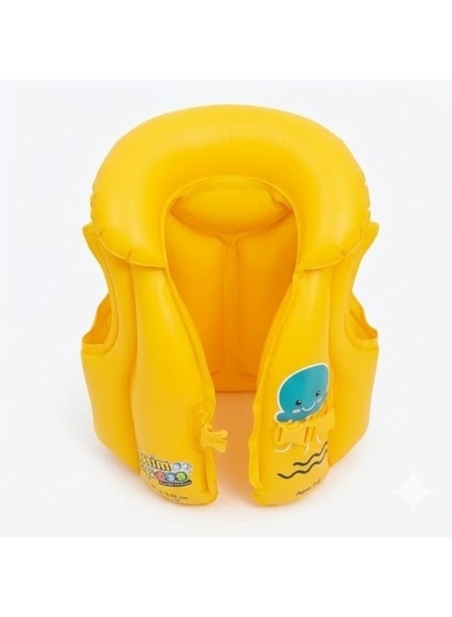 Bestway Swim Safe Inflatable Swim Vest for Kids Cartoon Yellow - Life Jacket & Swimming Training Safety Vest for Pool & Beach - Image 2