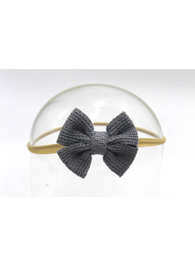 D'Daniela Eira Ribbon Bow Clip Set with Ponytail For Babies and Girls - Bluish Grey