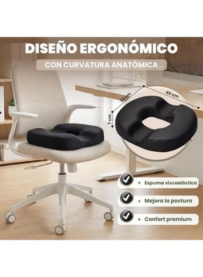 Viscoelastic Coccyx Seat Cushion for Sitting Support, Ergonomic Memory Foam Pillow for Office, Wheelchair and Daily Comfort - Image 2