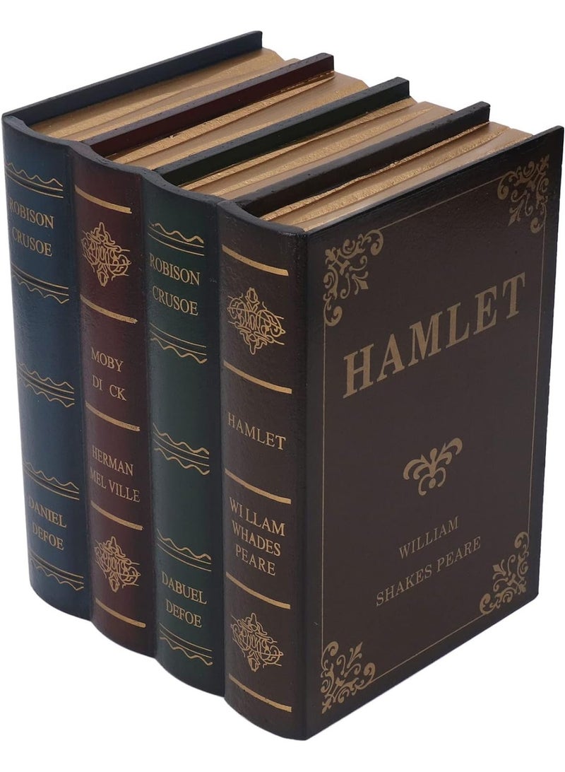4 قطع من الكتب المزخرفة، كتب مزيفة للديكور، كتب ديكور عصرية بغلاف مقوى للديكور المنزلي، كتب ديكور للديكور المنزلي، لمكتب أو بار أو رف كتب ريفي على طراز المزرعة