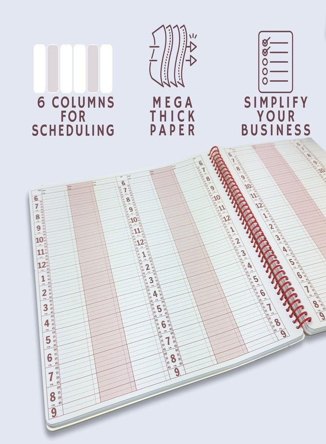 Portage Notebooks Appointment Book - Large 12.75" x 13.5" Undated Planner for Daily Scheduling - 6 Column Professional Daily Planner Undated for Office, Home, or Salon Use - Image 2