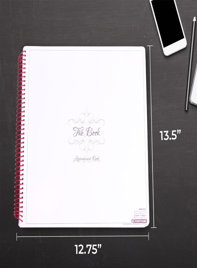 Portage Notebooks Appointment Book - Large 12.75" x 13.5" Undated Planner for Daily Scheduling - 6 Column Professional Daily Planner Undated for Office, Home, or Salon Use - Image 4