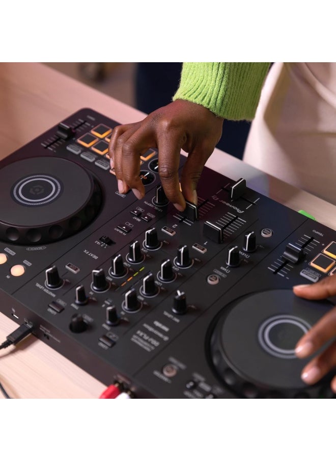 Pioneer DJ DDJ-FLX4 2-deck rekordbox and Serato DJ Controller - Graphite