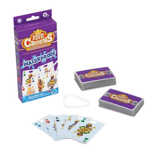 PlayMonster Five Crowns Waterproof Cards Games Pool Summer Toys Pool Games Family Game Night The Game isnt Over Until The Kings Go Wild 5 Suited Rummy Style Card Game Ages 8 - Image 1