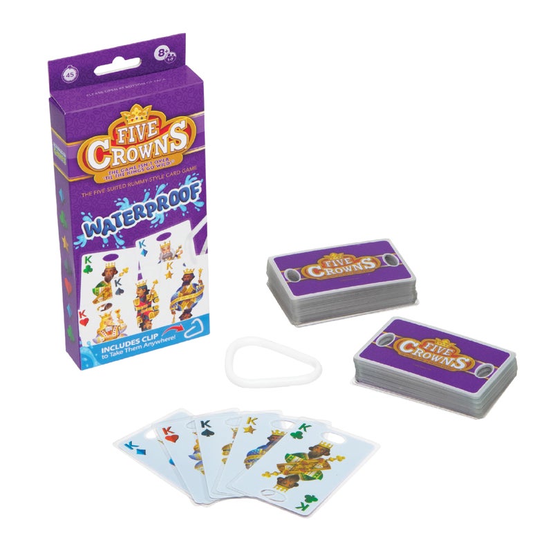 PlayMonster Five Crowns Waterproof Cards Games Pool Summer Toys Pool Games Family Game Night The Game isnt Over Until The Kings Go Wild 5 Suited Rummy Style Card Game Ages 8 - Image 3