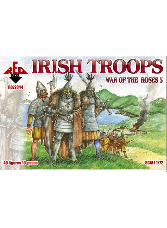 redbox Red Box Plastic Model Figures War Of The Roses 5. Irish Troops 40 Figures In 10 Poses 1/72 72044
