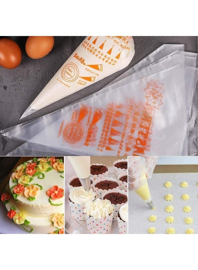 ECVV 200 Pcs Ice Fountain Soft Candy Cake Decoration Tools Baking Decoration Bag Disposable Pipe Bag, White, Small 16 x 25 Cm - Image 4