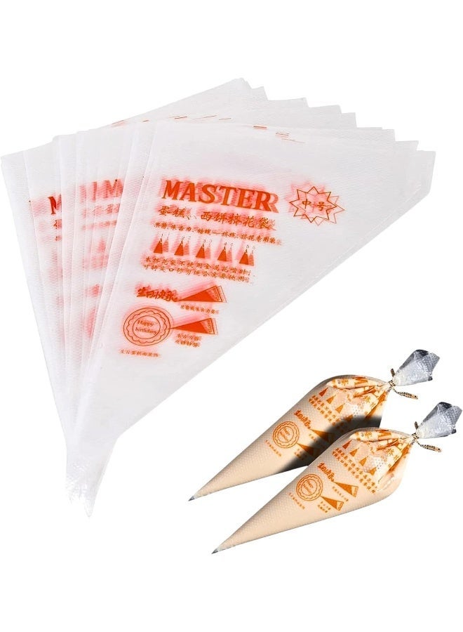 ECVV 200 Pcs Ice Fountain Soft Candy Cake Decoration Tools Baking Decoration Bag Disposable Pipe Bag, White, Small 16 x 25 Cm - Image 2