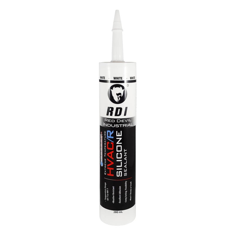 Red Devil 0896 Extreme Temperature HVAC/R Silicone Sealant, Long-Lasting Weather-Resistant Adhesive, 280 ml, White, 1-Pack - Image 5